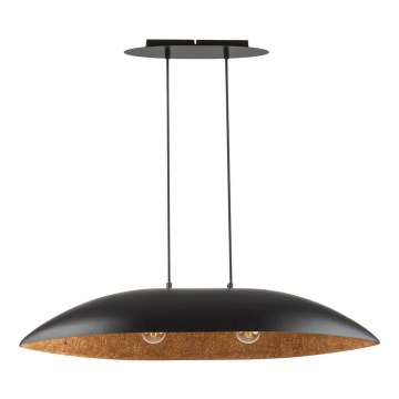 Luster na sajli GONDOLA 2xE27/60W/230V crno/bakrena