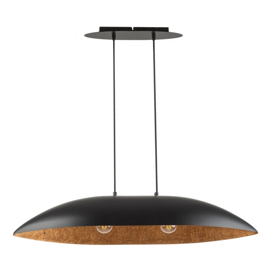 Luster na sajli GONDOLA 2xE27/60W/230V crno/bakrena