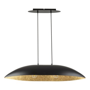 Luster na sajli GONDOLA 2xE27/60W/230V crno/zlatna