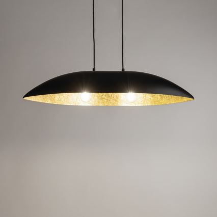 Luster na sajli GONDOLA 2xE27/60W/230V crno/zlatna