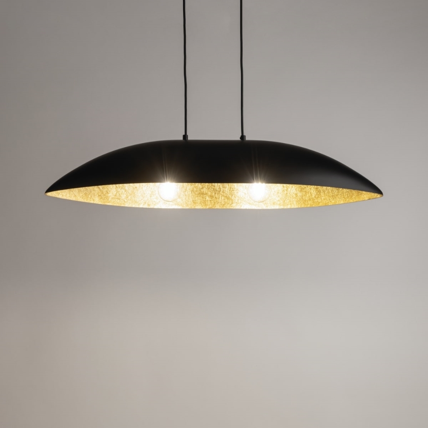 Luster na sajli GONDOLA 2xE27/60W/230V crno/zlatna