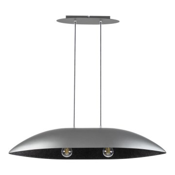 Luster na sajli GONDOLA 2xE27/60W/230V srebrno/crno