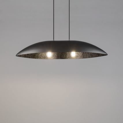 Luster na sajli GONDOLA 2xE27/60W/230V srebrno/crno