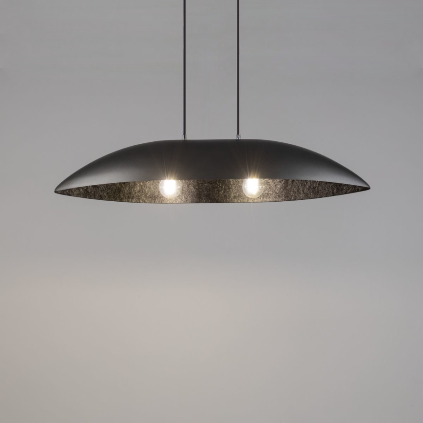 Luster na sajli GONDOLA 2xE27/60W/230V srebrno/crno