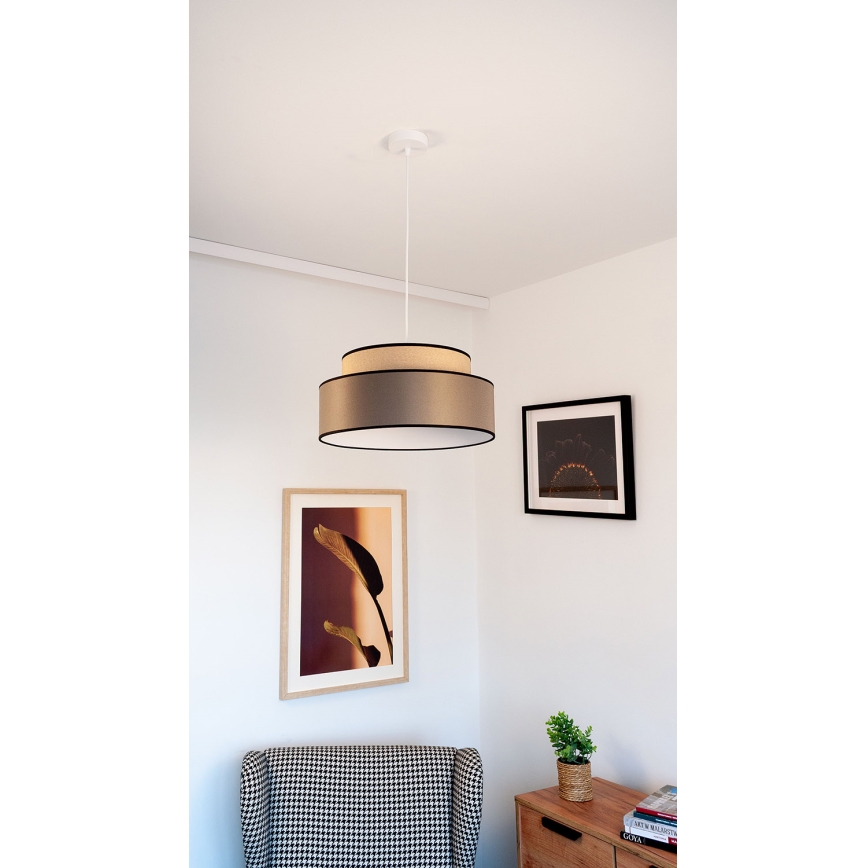 Luster na sajli GRACE 1xE27/60W/230V bež/braon