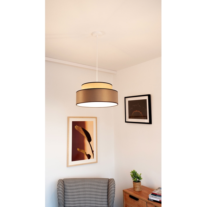 Luster na sajli GRACE 1xE27/60W/230V bež/braon