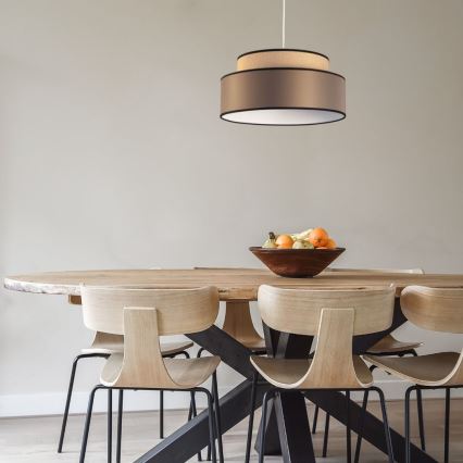 Luster na sajli GRACE 1xE27/60W/230V bež/braon