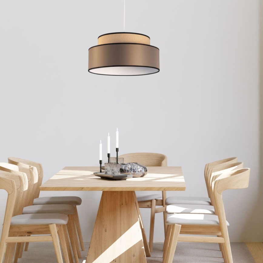 Luster na sajli GRACE 1xE27/60W/230V bež/braon