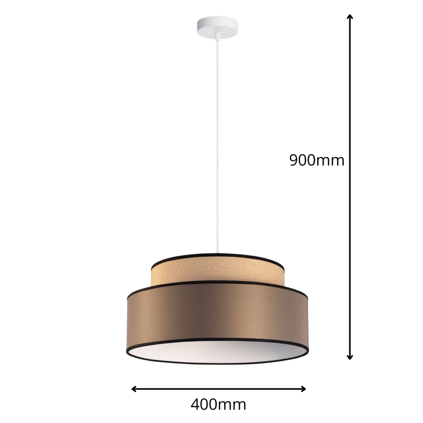 Luster na sajli GRACE 1xE27/60W/230V bež/braon