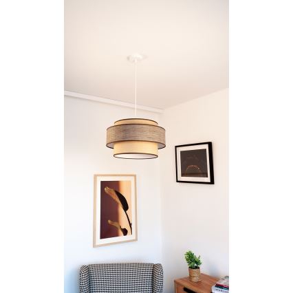 Luster na sajli GRACE 1xE27/60W/230V bež/braon