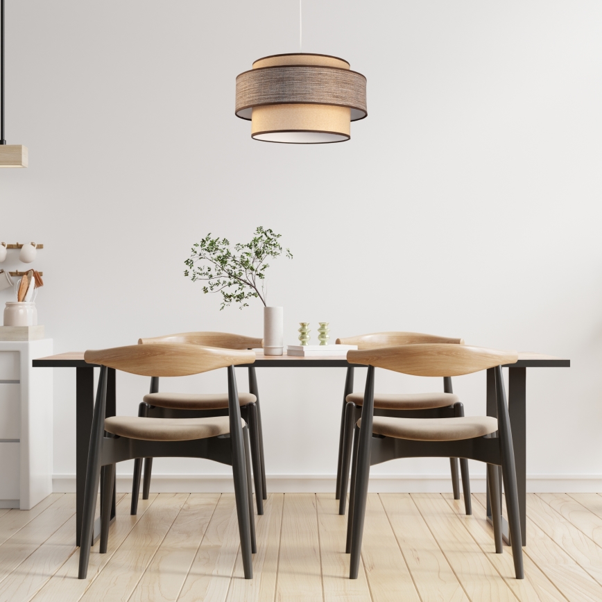 Luster na sajli GRACE 1xE27/60W/230V bež/braon