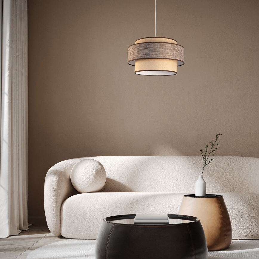 Luster na sajli GRACE 1xE27/60W/230V bež/braon
