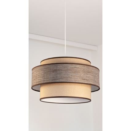 Luster na sajli GRACE 1xE27/60W/230V bež/braon
