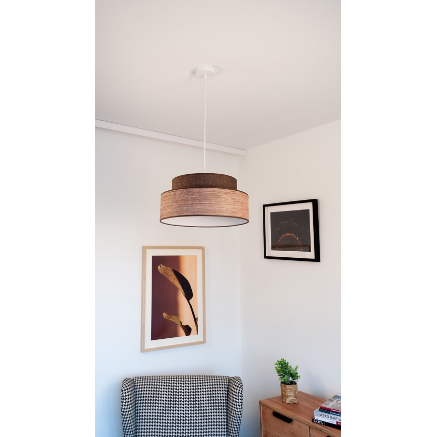 Luster na sajli GRACE 1xE27/60W/230V braon/bež