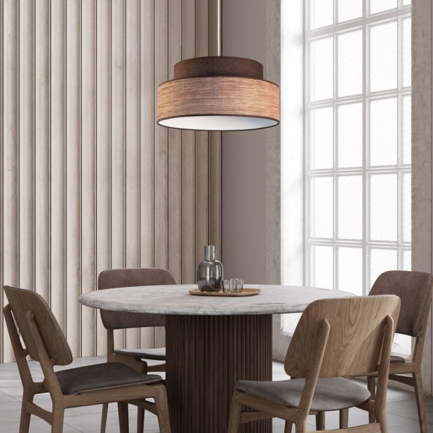 Luster na sajli GRACE 1xE27/60W/230V braon/bež