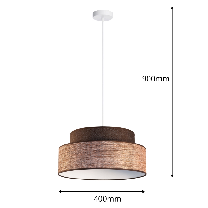 Luster na sajli GRACE 1xE27/60W/230V braon/bež