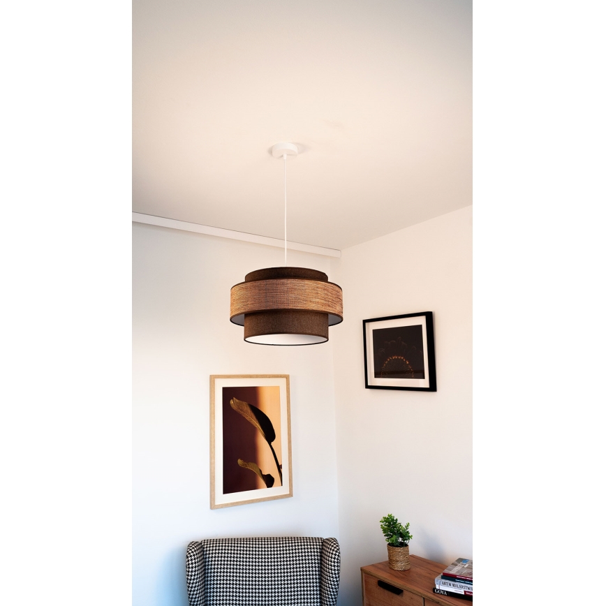 Luster na sajli GRACE 1xE27/60W/230V braon/bež