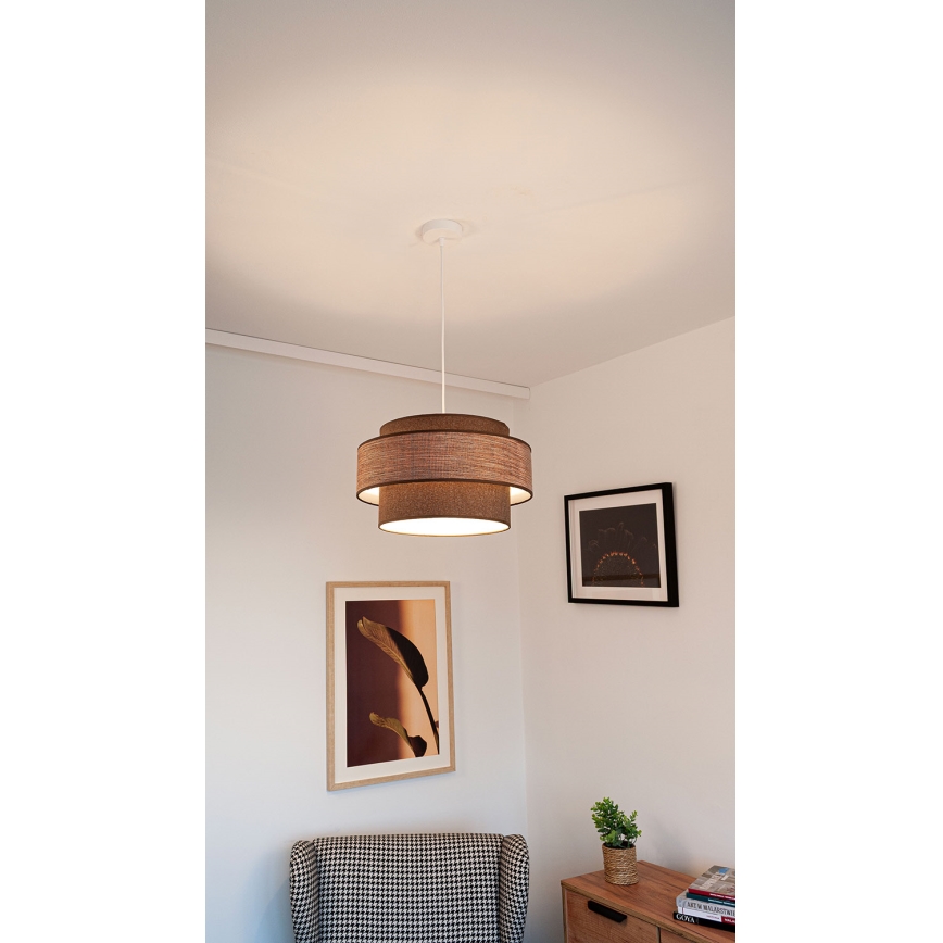 Luster na sajli GRACE 1xE27/60W/230V braon/bež