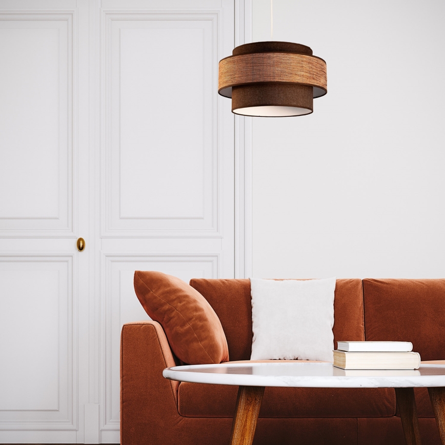 Luster na sajli GRACE 1xE27/60W/230V braon/bež