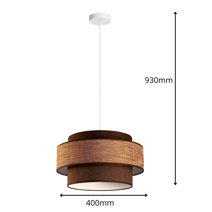 Luster na sajli GRACE 1xE27/60W/230V braon/bež