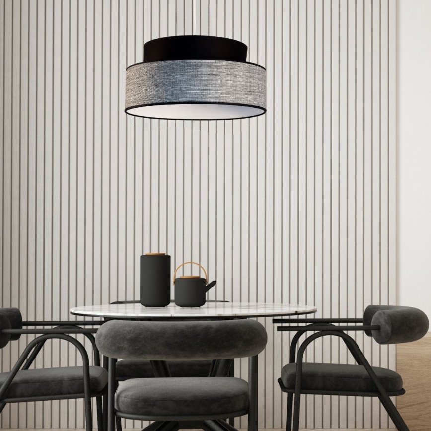 Luster na sajli GRACE 1xE27/60W/230V crno/sivo