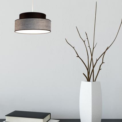 Luster na sajli GRACE 1xE27/60W/230V crno/sivo