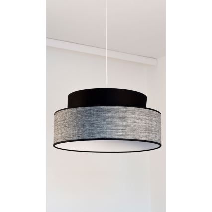 Luster na sajli GRACE 1xE27/60W/230V crno/sivo