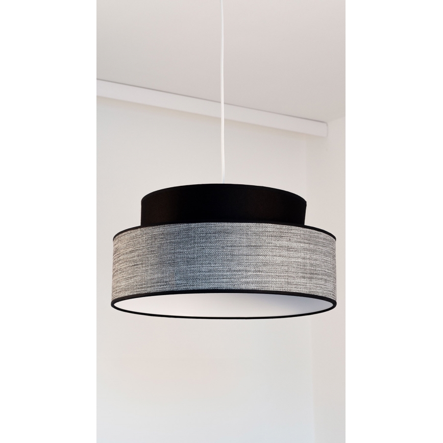 Luster na sajli GRACE 1xE27/60W/230V crno/sivo