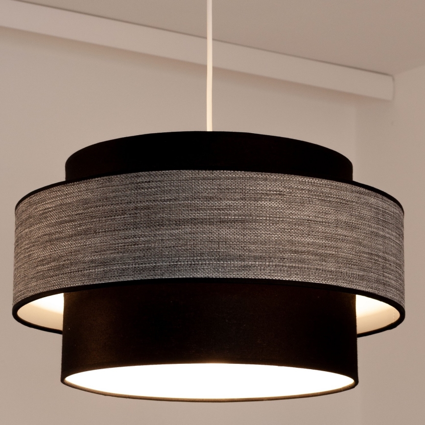 Luster na sajli GRACE 1xE27/60W/230V crno/sivo