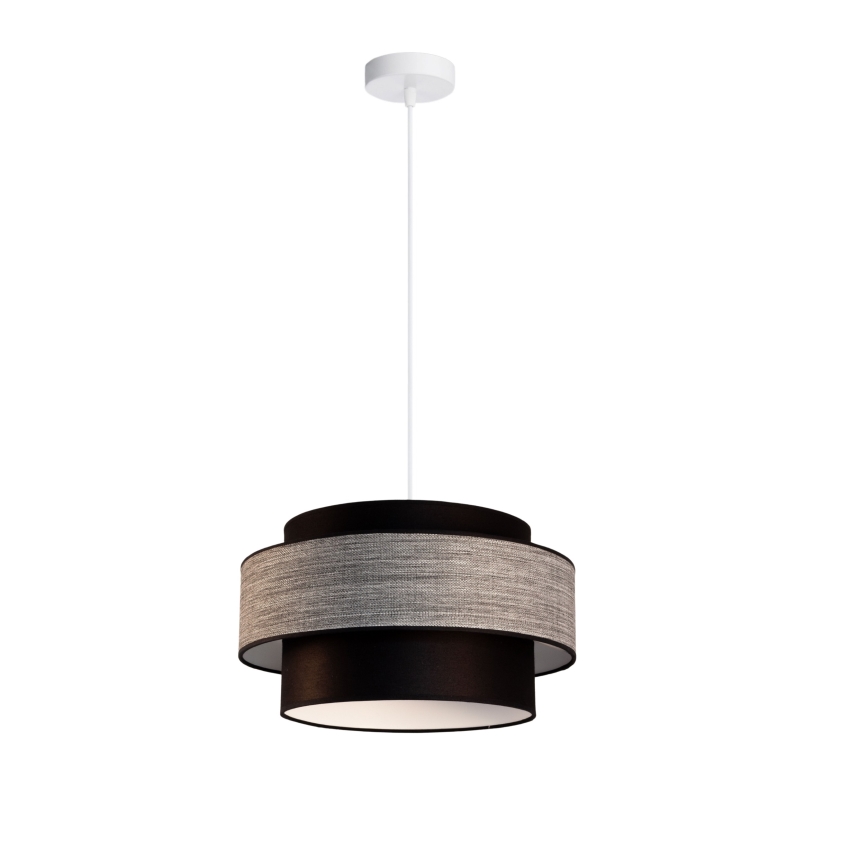 Luster na sajli GRACE 1xE27/60W/230V crno/sivo