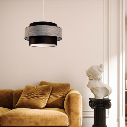 Luster na sajli GRACE 1xE27/60W/230V crno/sivo