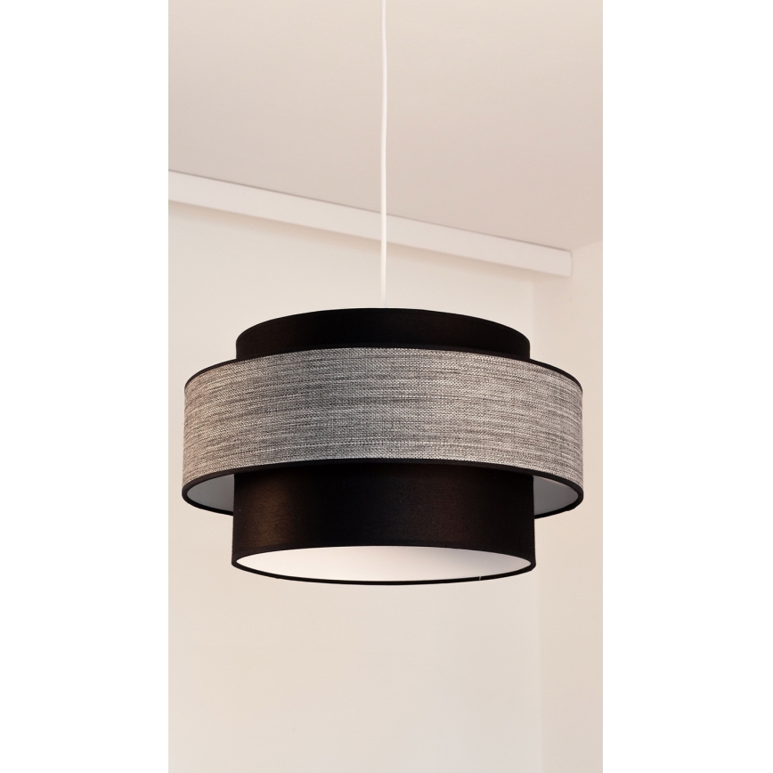 Luster na sajli GRACE 1xE27/60W/230V crno/sivo