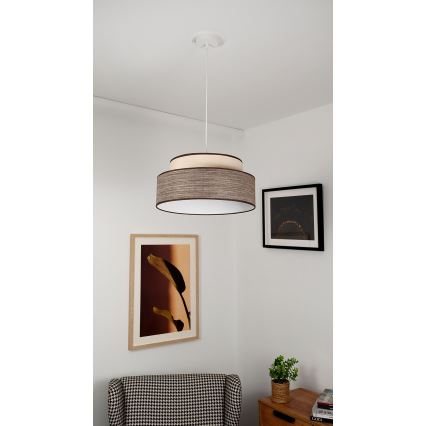 Luster na sajli GRACE 1xE27/60W/230V kremasta/braon