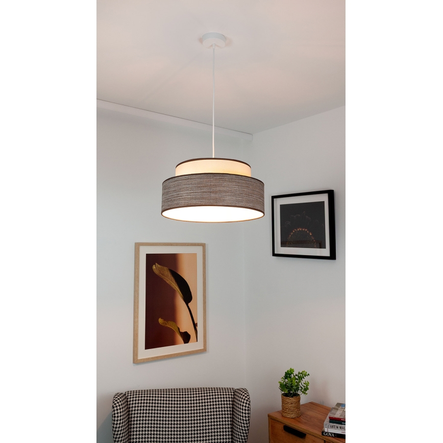 Luster na sajli GRACE 1xE27/60W/230V kremasta/braon