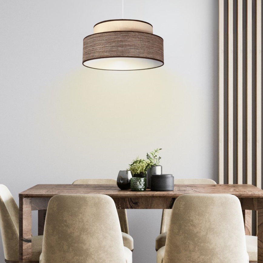 Luster na sajli GRACE 1xE27/60W/230V kremasta/braon