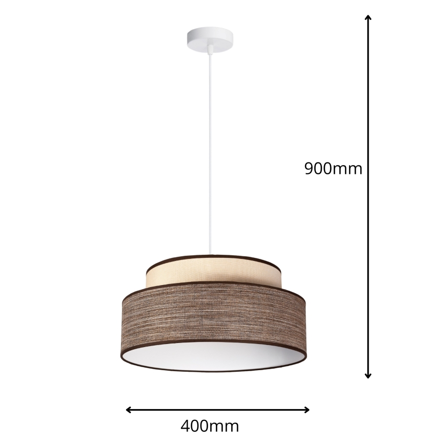 Luster na sajli GRACE 1xE27/60W/230V kremasta/braon