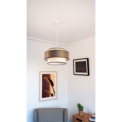 Luster na sajli GRACE 1xE27/60W/230V kremasta/braon