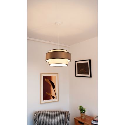 Luster na sajli GRACE 1xE27/60W/230V kremasta/braon