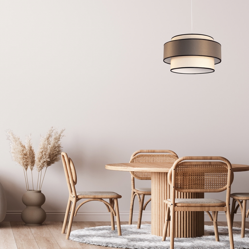 Luster na sajli GRACE 1xE27/60W/230V kremasta/braon
