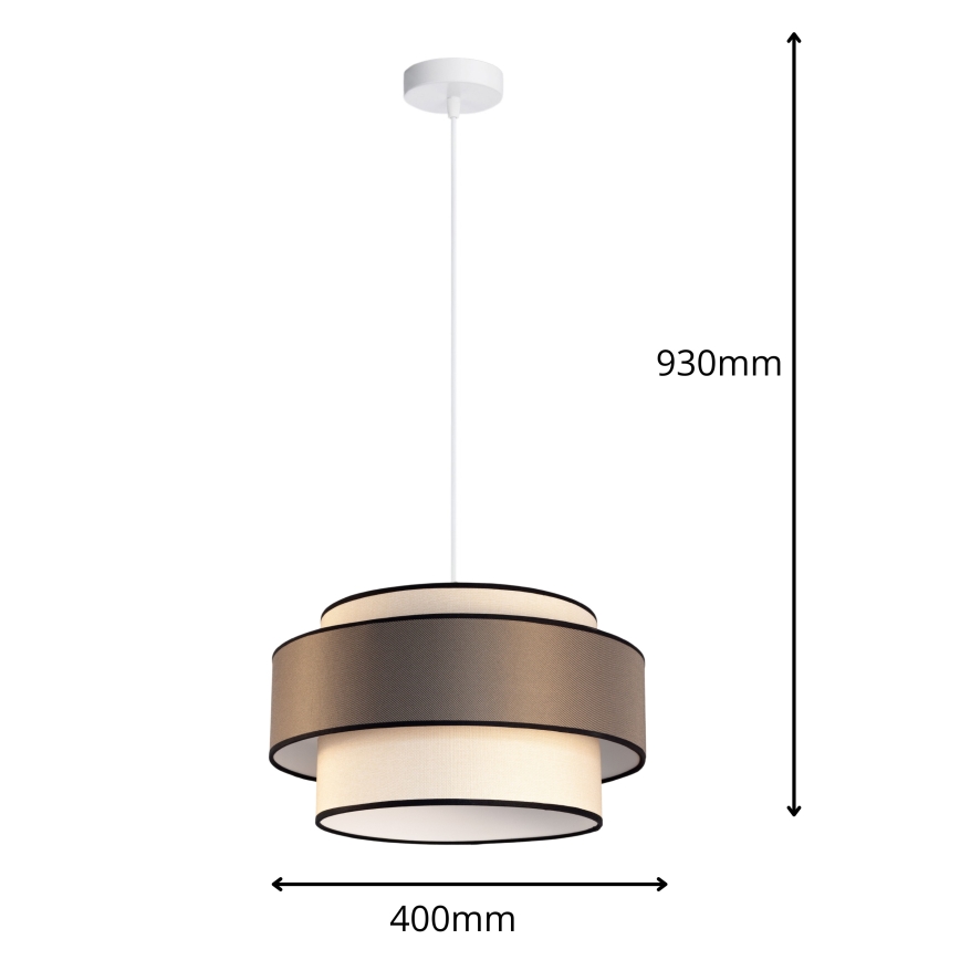 Luster na sajli GRACE 1xE27/60W/230V kremasta/braon
