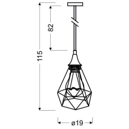 Luster na sajli GRAF 1xE27/60W/230V
