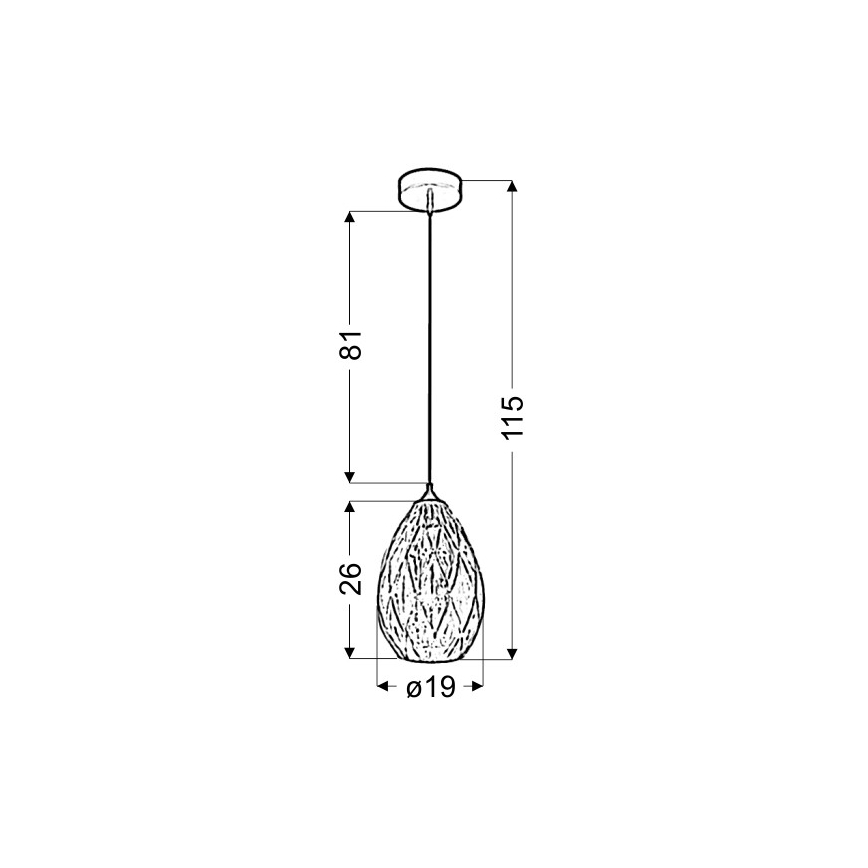 Luster na sajli GRAN 1xE27/60W/230V