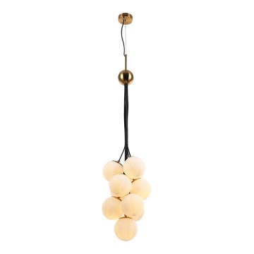 Luster na sajli GRAPES 10xE27/7W/230V bronzana/bela