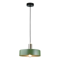 Luster na sajli HAKI 1xE27/60W/230V zelena/crna/sjajni hrom