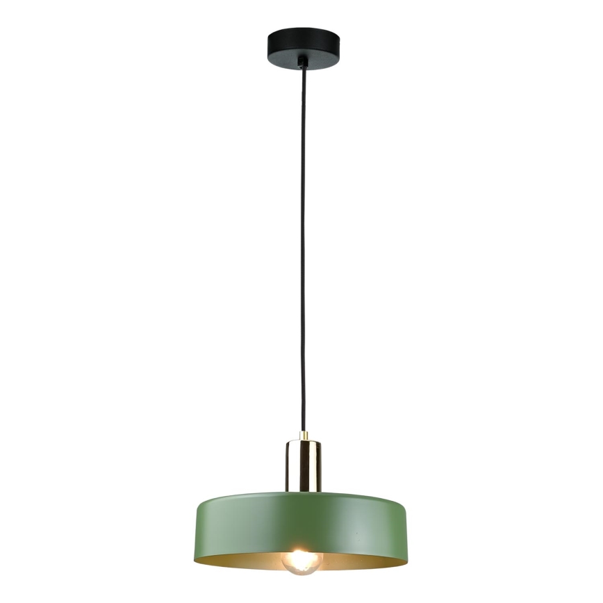 Luster na sajli HAKI 1xE27/60W/230V zelena/crno/sjajni krom
