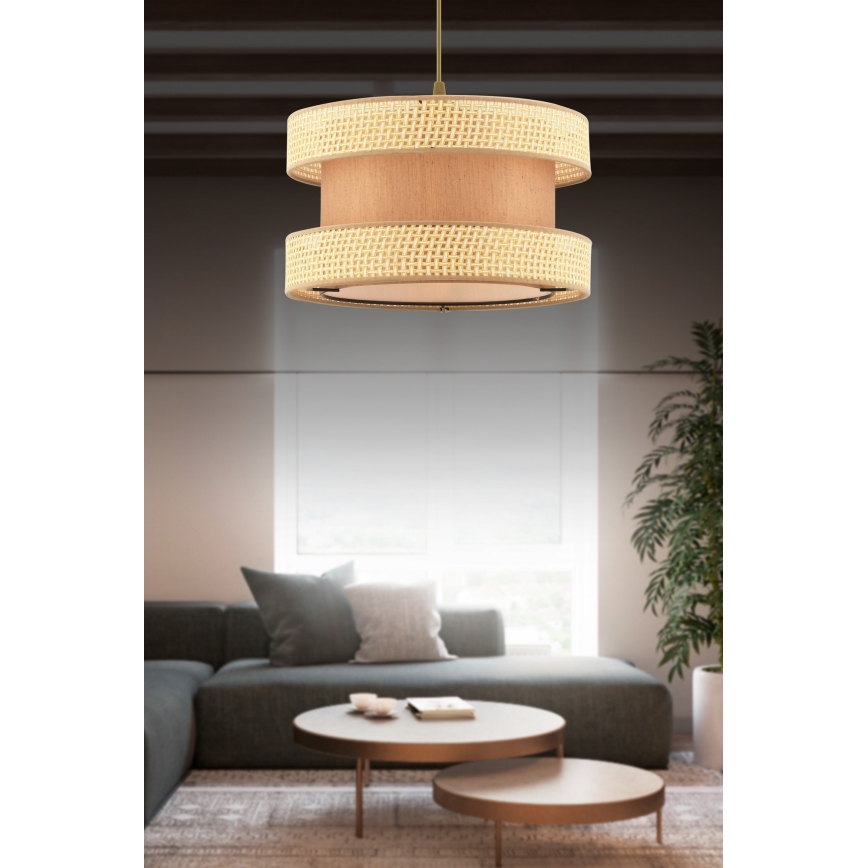 Luster na sajli HALO 1xE27/60W/230V braon/bež