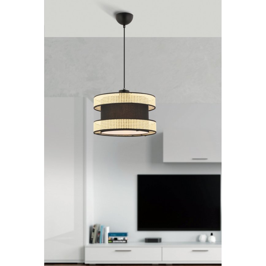 Luster na sajli HALO 1xE27/60W/230V crna/bež