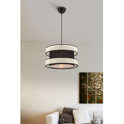 Luster na sajli HALO 1xE27/60W/230V crna/krem