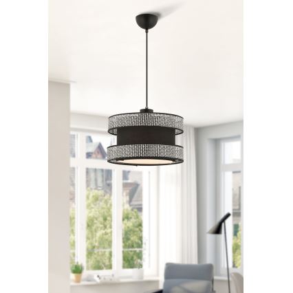 Luster na sajli HALO 1xE27/60W/230V crna/siva