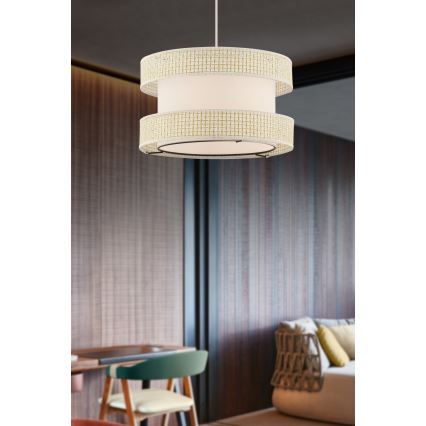 Luster na sajli HALO 1xE27/60W/230V krem boje